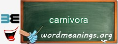 WordMeaning blackboard for carnivora